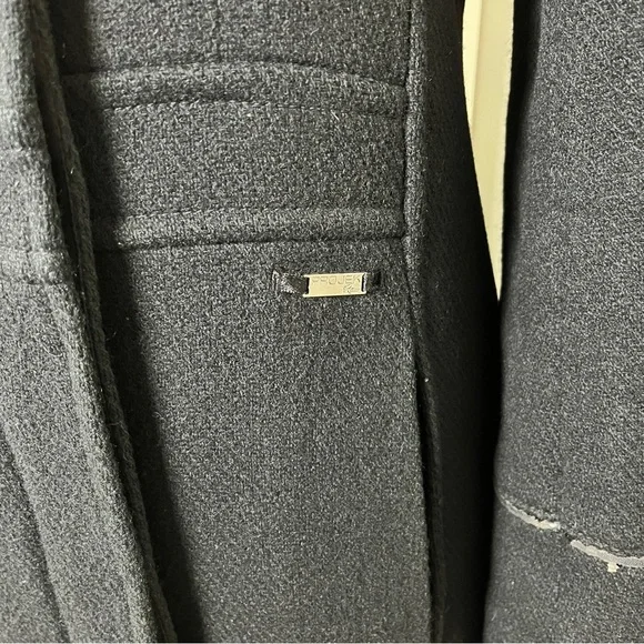 Projek Raw Long Black Wool Blend Coat – Gothic Minimalism, Hidden Buttons, Small - Picture 4 of 16